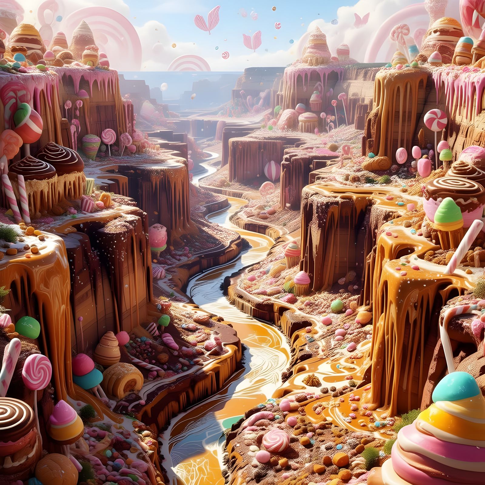 Whimsical Dessert Canyon Landscape
