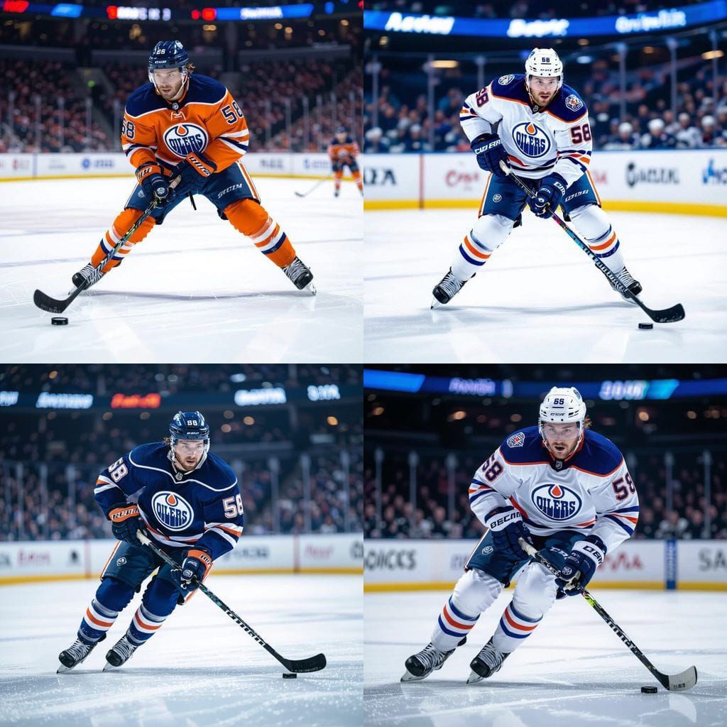 Edmonton Oilers Player Skates at High Speed in Realistic Act...