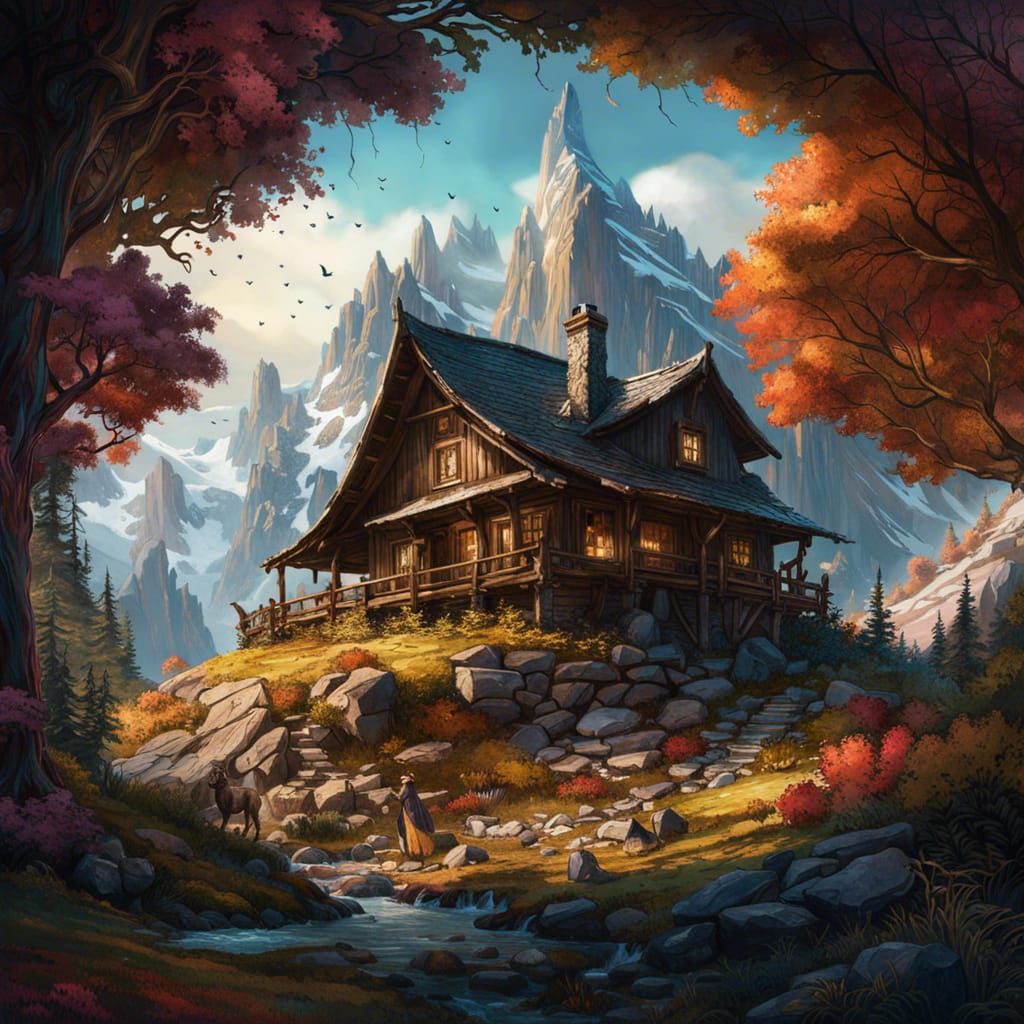 Fantasy Mountain Cabin: A Breathtaking Masterpiece