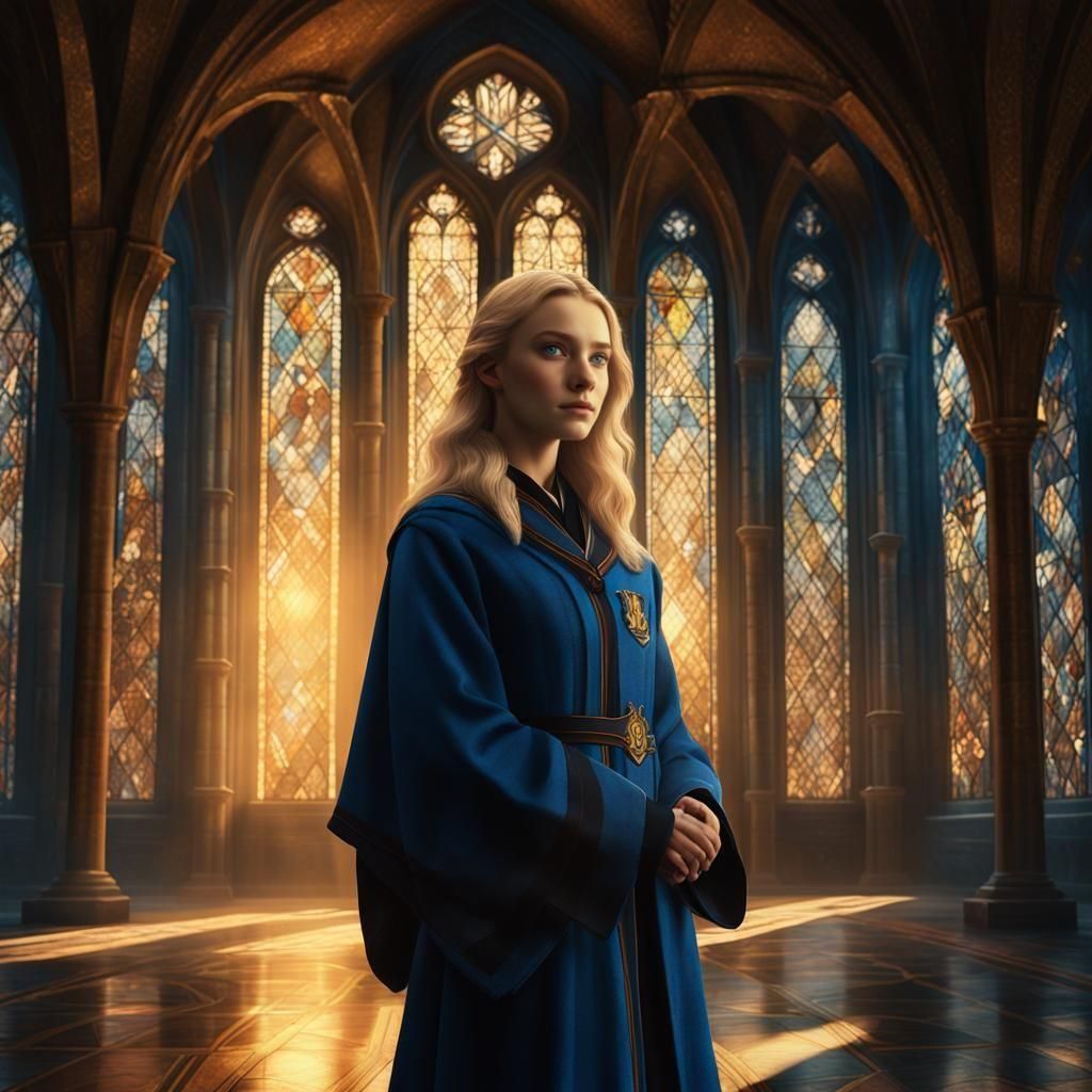 Ravenclaw Girl in Hogwarts: Digital Matte Painting