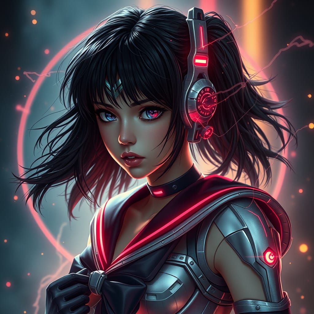 Sailor Saturn Transforms in Cyberpunk Sailor Fuku