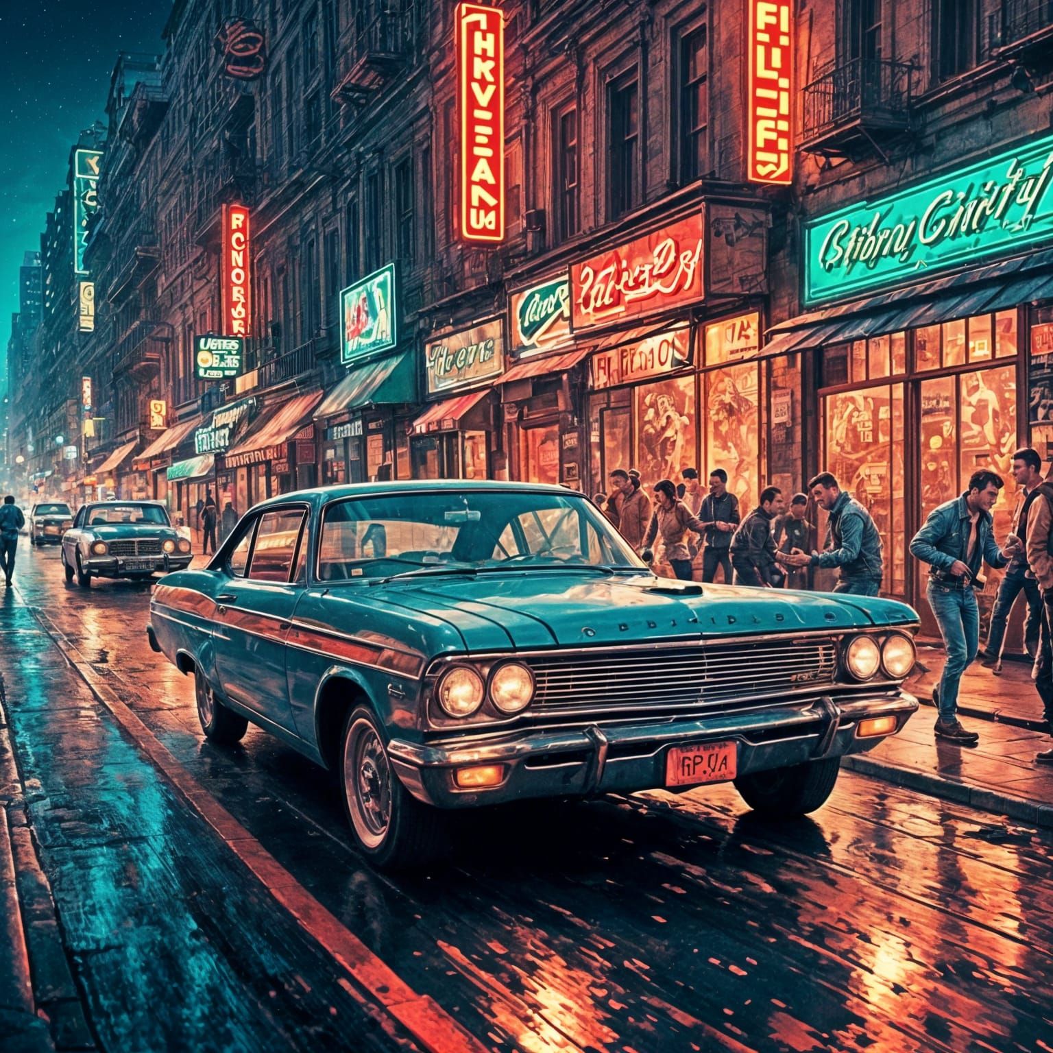 Night Street Racer in Pop Art Style