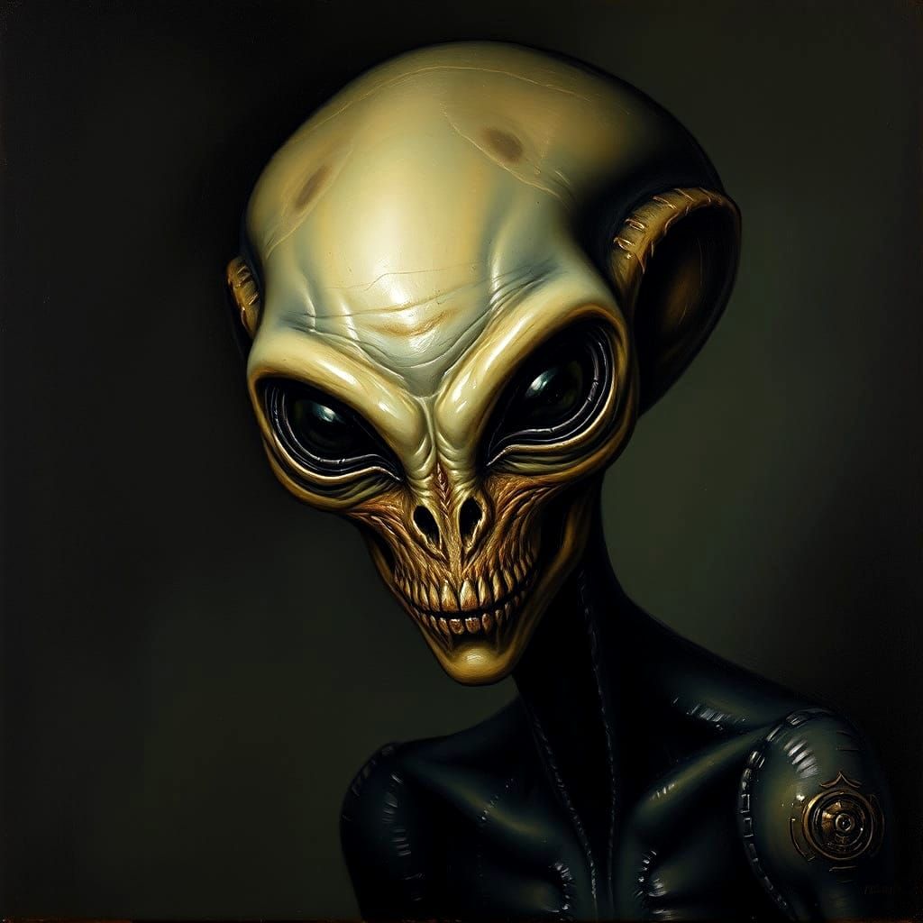 Alien Portrait in the Style of Old Dutch Masters