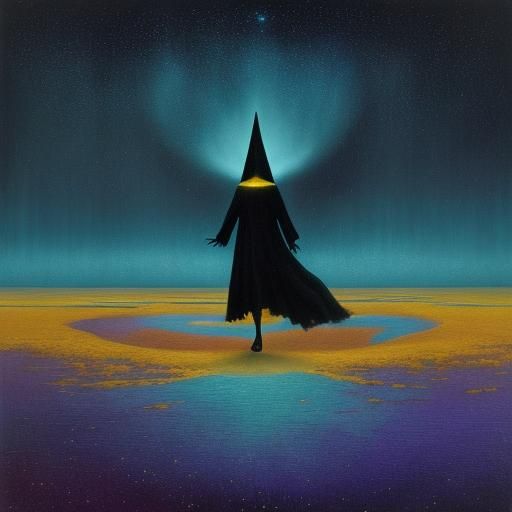 Ethereal Surrealism: Figure at the Abyss Edge