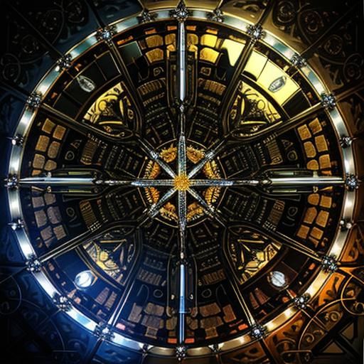 Bejeweled Sunrise Over Mountains: Abstract Expressionist Art