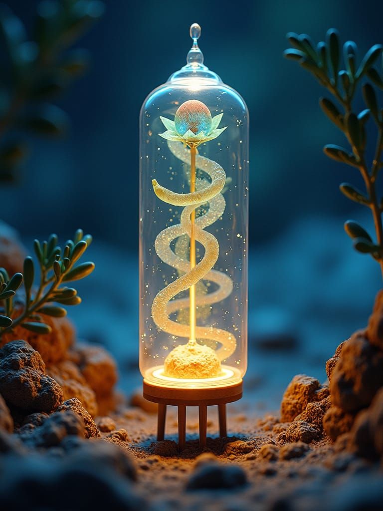 Surreal 3D Physalis in Vibrant Lightplay