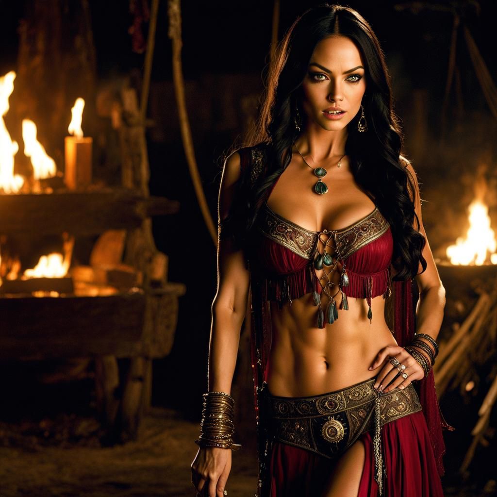 Dark Gypsy Witch Portrait in Ravenloft Style