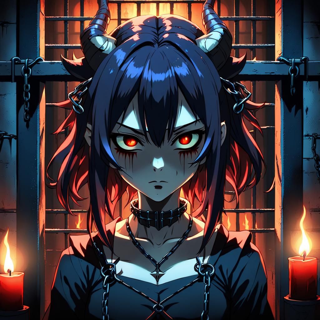 Gothic Anime Confronts a Summoned Demon
