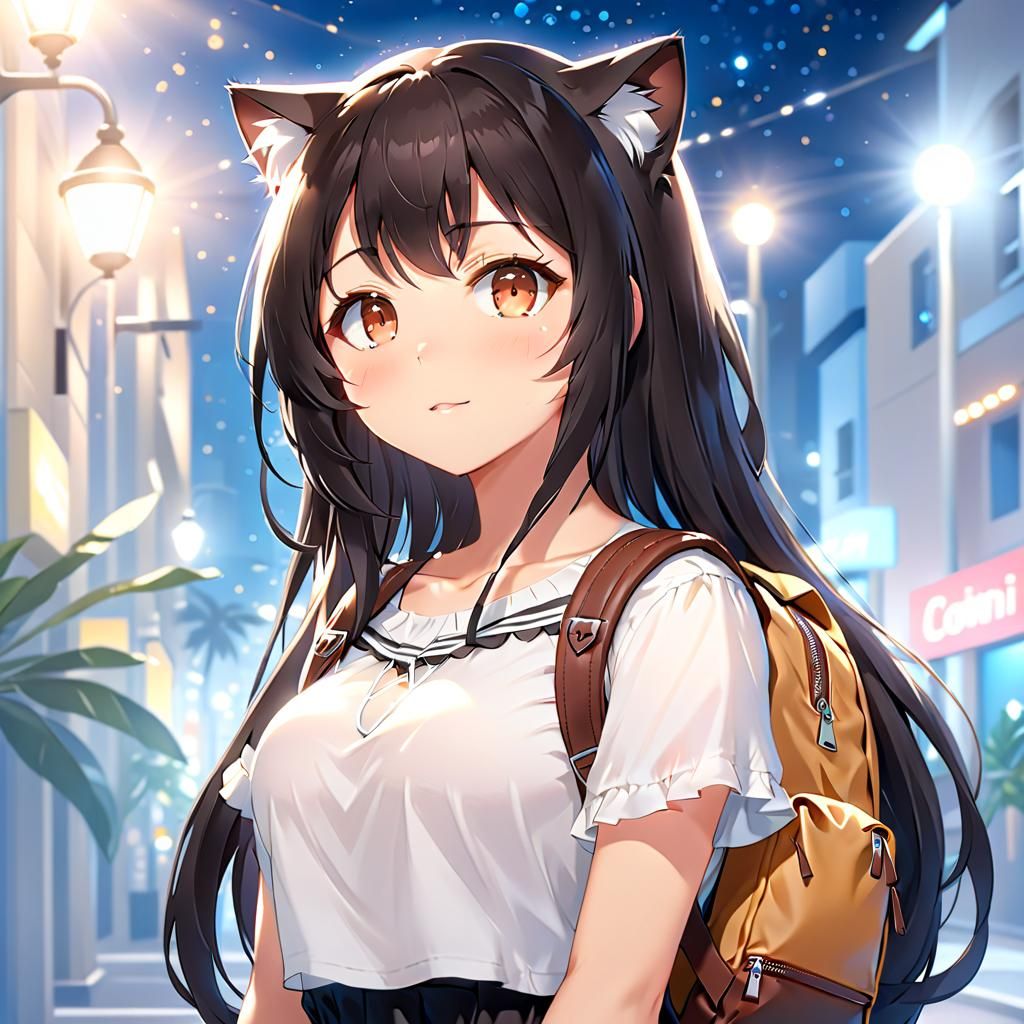 Brazilian Nekomimi Girl in Moe Anime Style