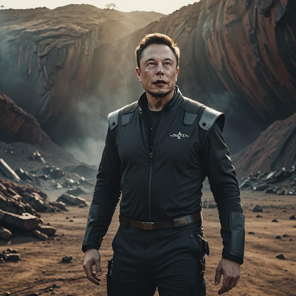 Cinematic Film Still of Elon Musk