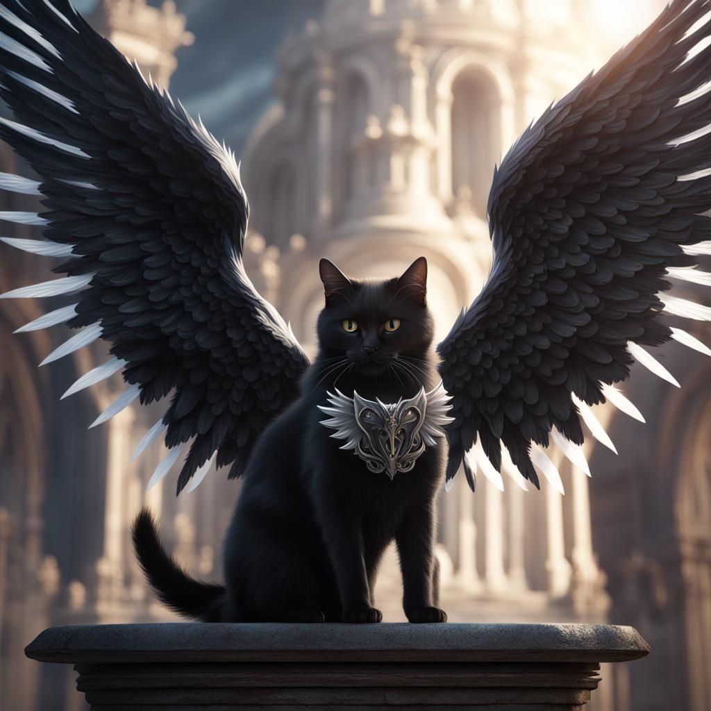 Winged Cats: A Detailed Matte Painting