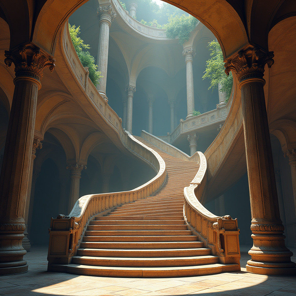 Grandiose Palace Stairs in Fantasy Style