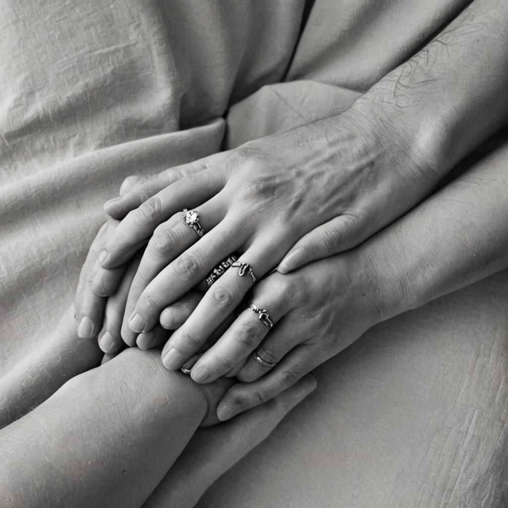 Hands Clasped Together: You and Me Forever