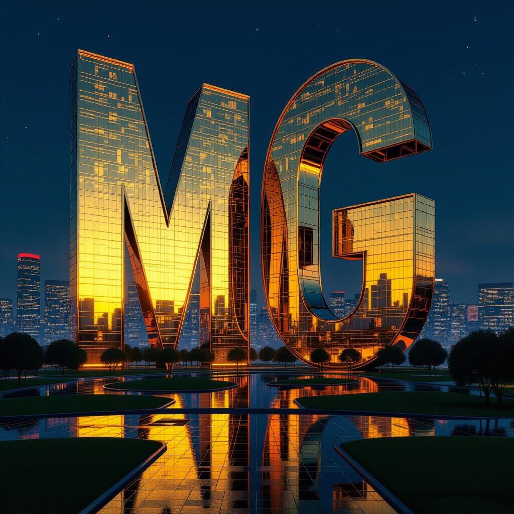 Surreal Gold Towers in Psychedelic Cityscape