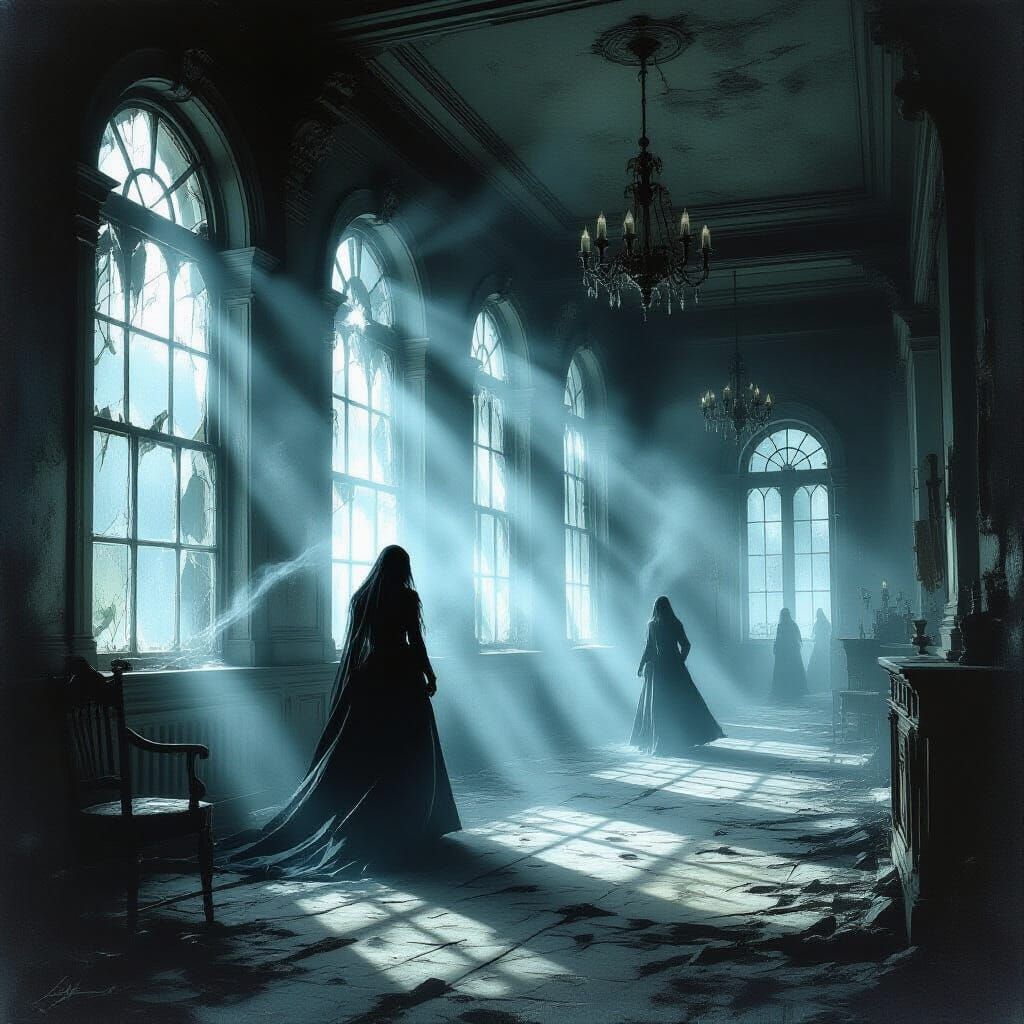 Ethereal Specters in a Decaying Victorian Manor