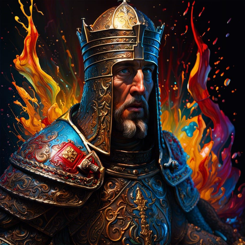 Sir Galahad and the Holy Grail in Hyperrealistic Style