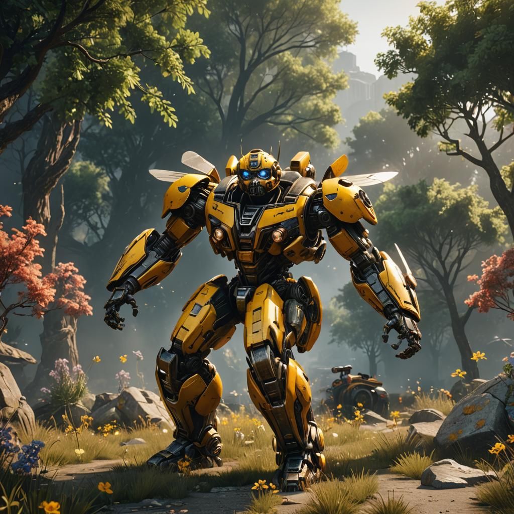 Bumblebee Rendered with Dynamic Lighting in 3D
