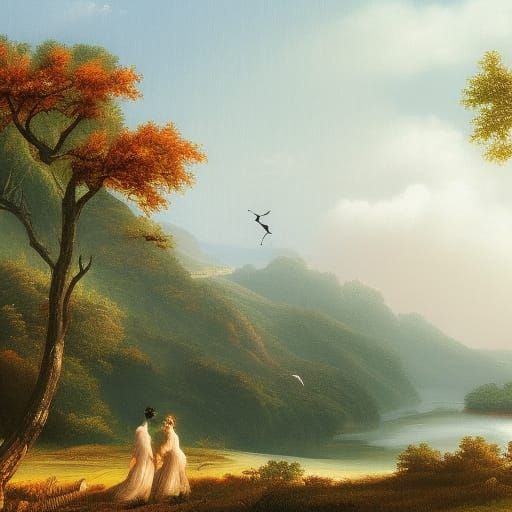 Adam and Eve Admire God's Creation