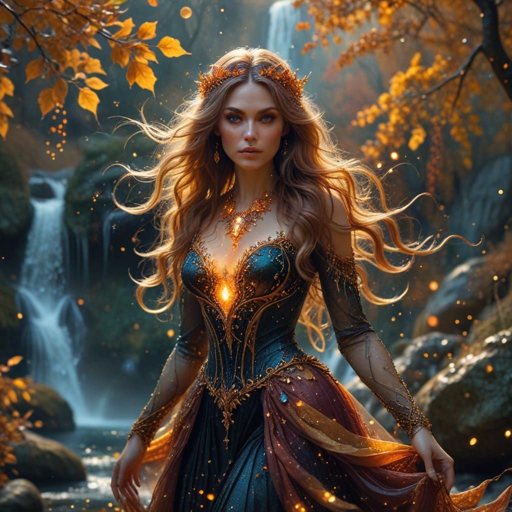 Ethereal Autumn Witch Controlling Crystals