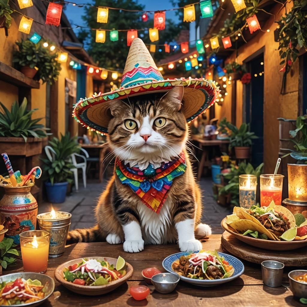 Cat Fiesta: Sombrero, Tacos, and Tequila