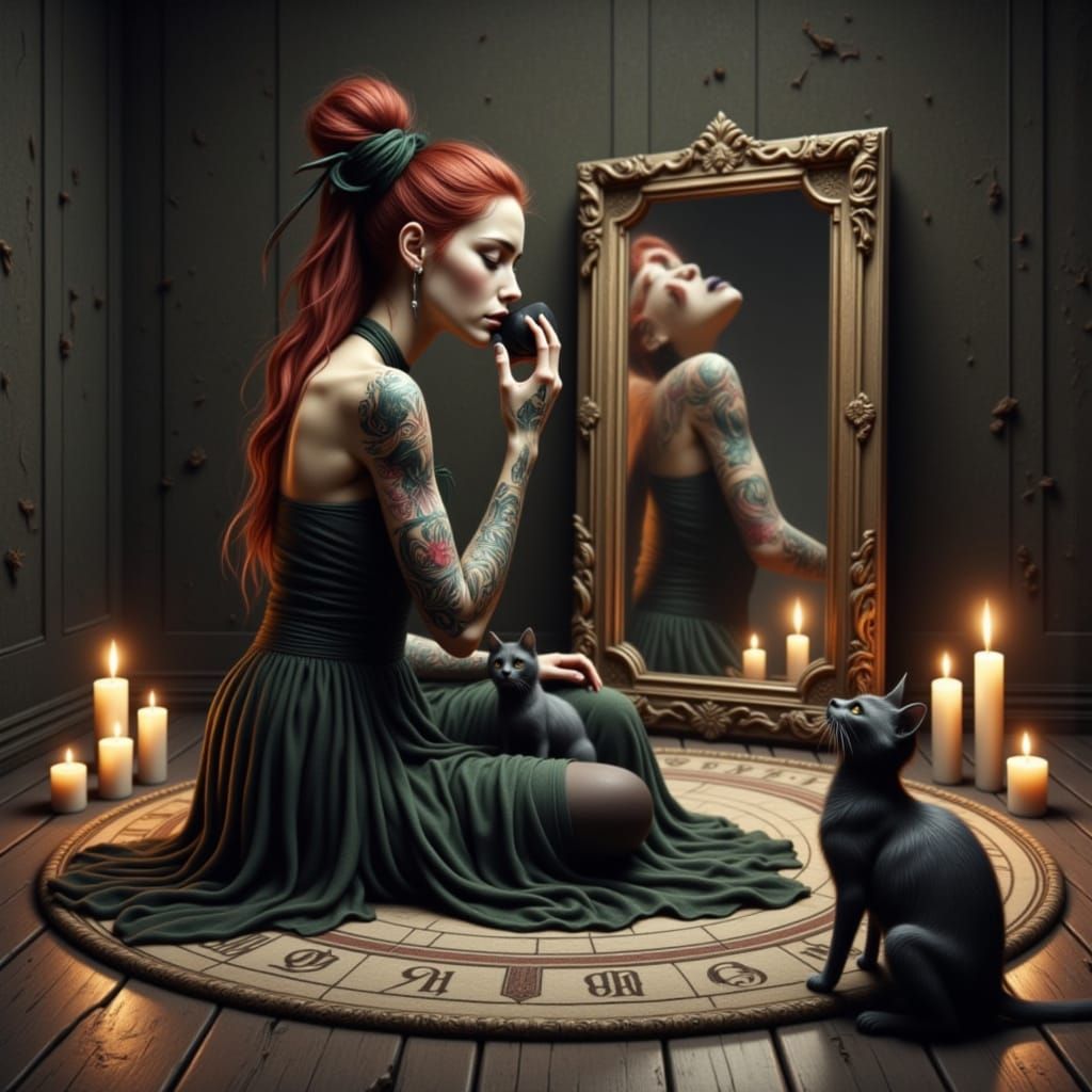 Lilith: Sad Witch in a Mirror, 3D Cinematic Art