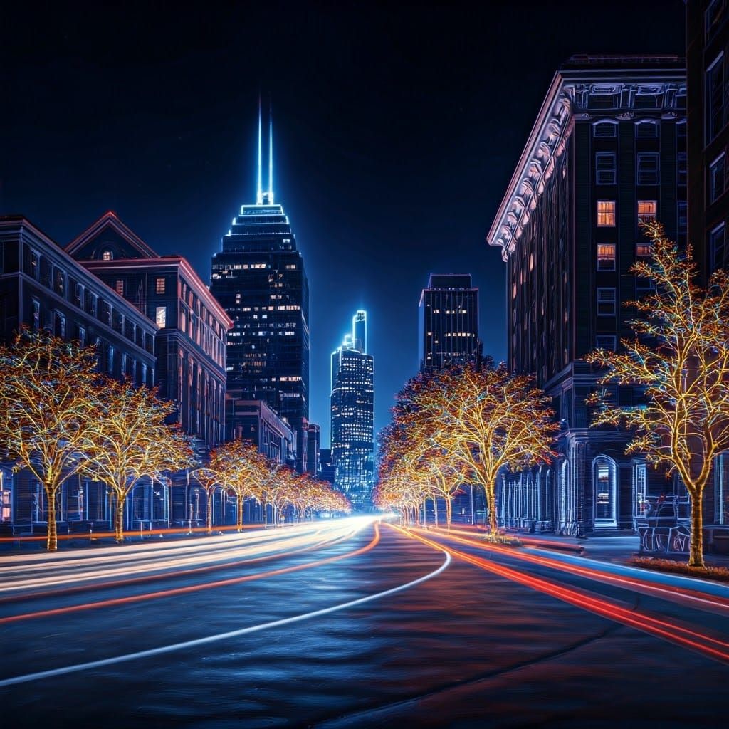 Luminous Cityscape of Light in Ethereal Style