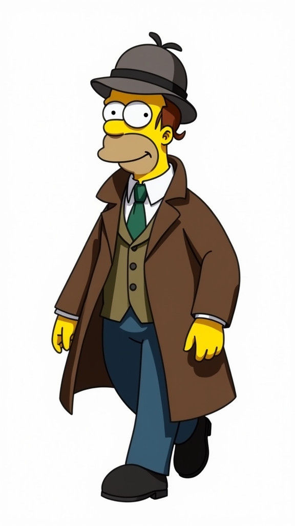 Homer Simpson as Sherlock Holmes