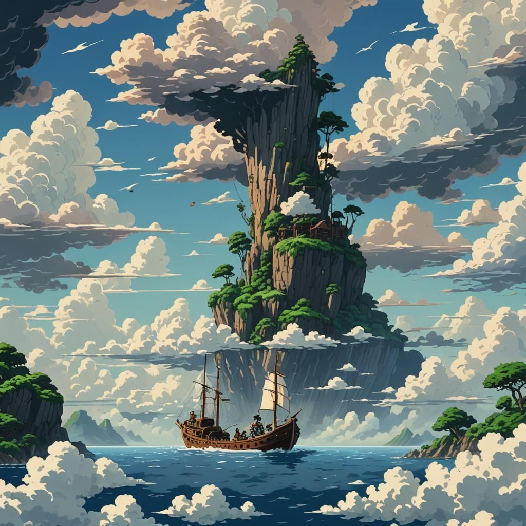 Pixel Art Explorer Reaches Island in the Clouds