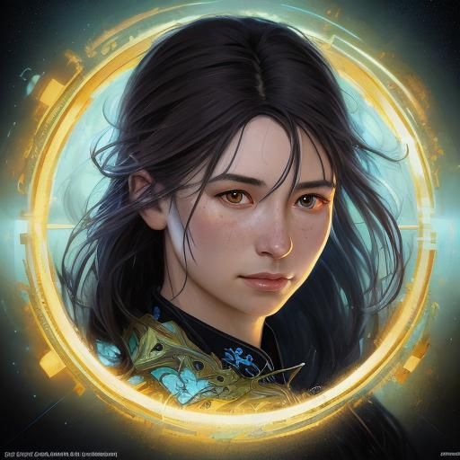 Detailed Portrait of Nude Women in Art Nouveau Style