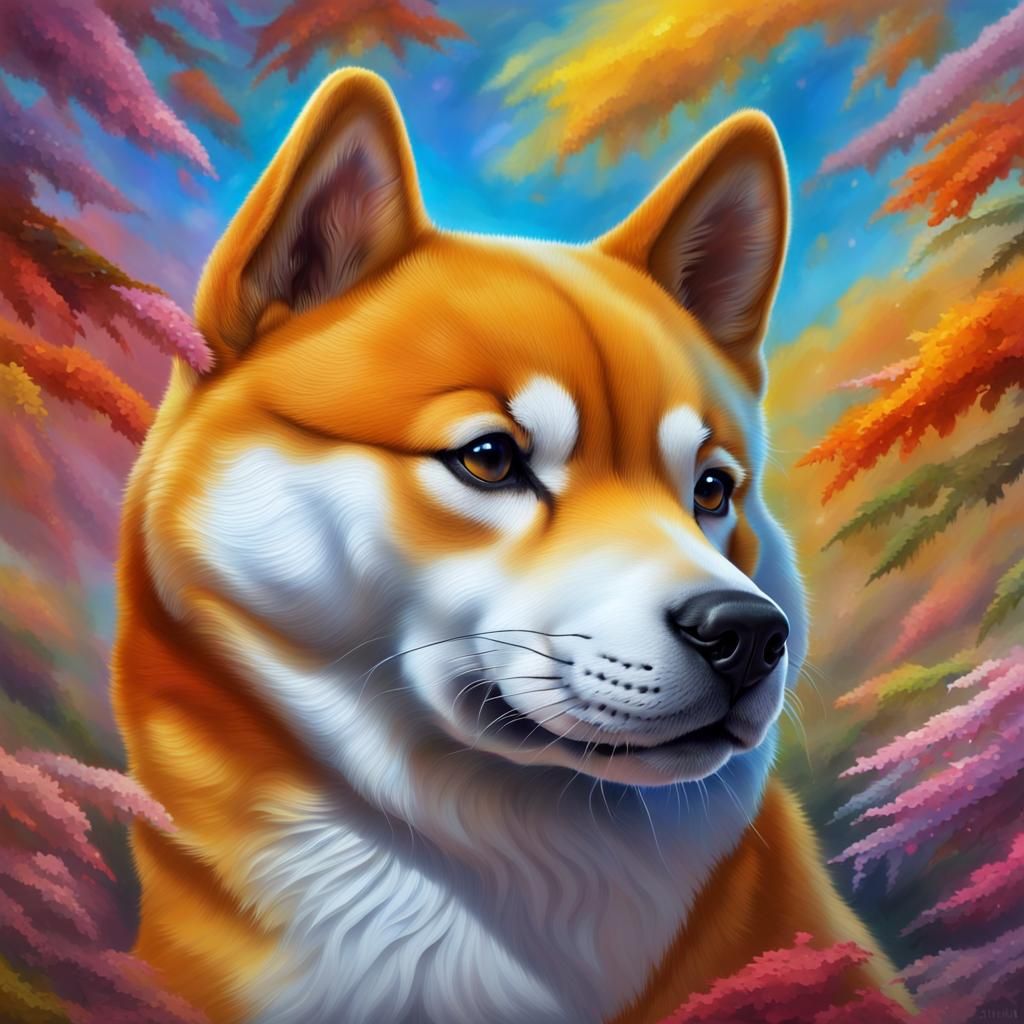 Hyperreal Shiba Inu Dog Concept Art