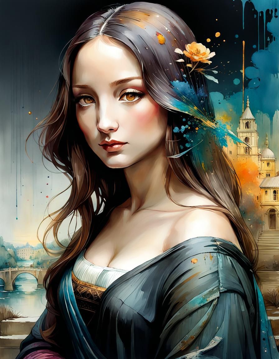 Mona Lisa: Watercolor Manga Portrait