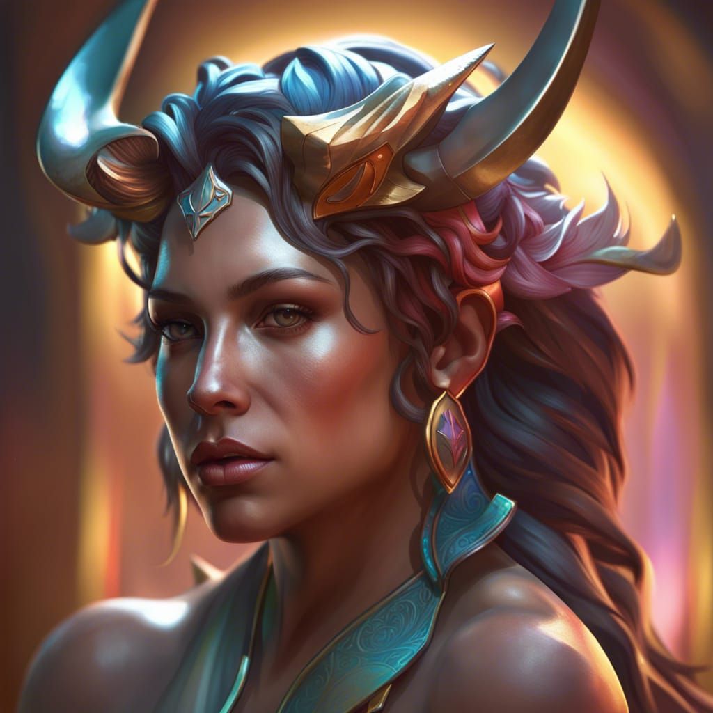 Taurus Portrait in Art Nouveau Style