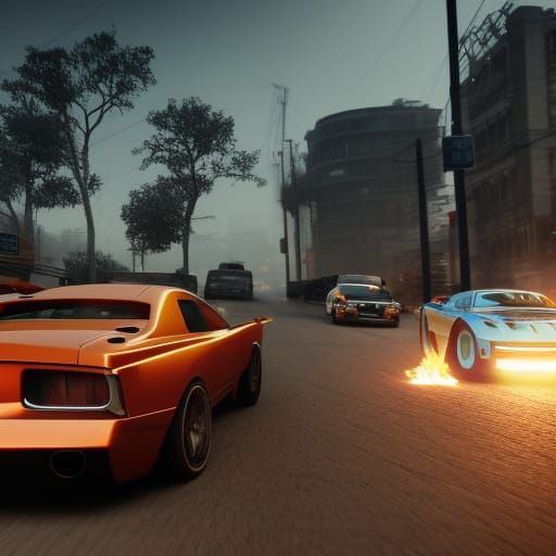 Cars in 3D Cinematic Style, 8K Resolution