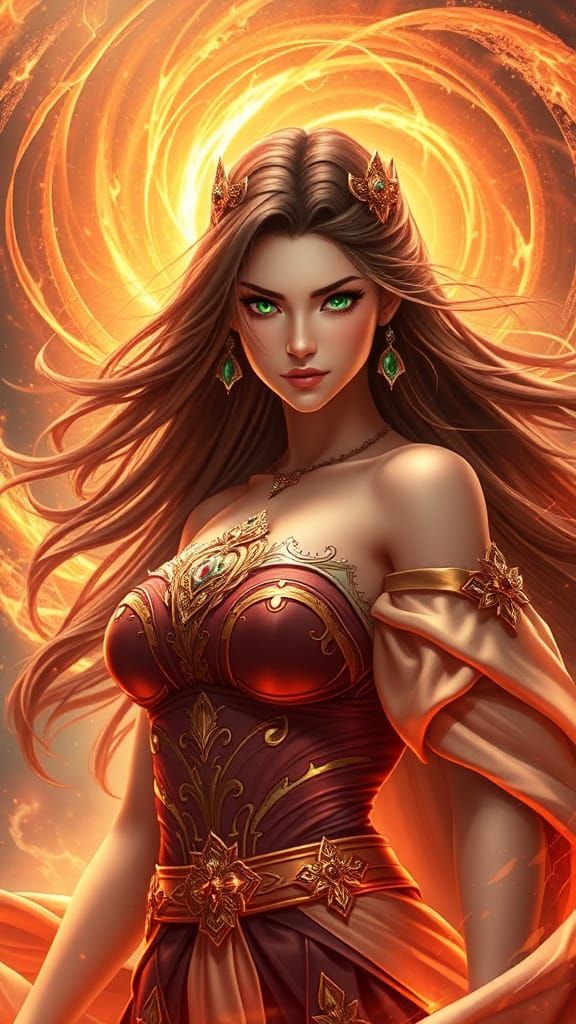 Fierce Queen with Fire Magic, Anime Style