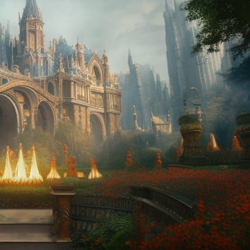 Fantastical Grand Entrance: 8K Detailed Matte Painting