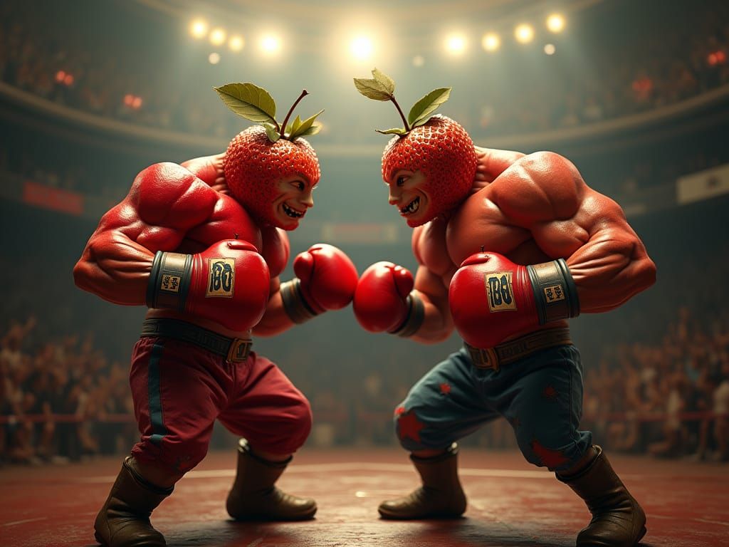 Fruit Fighters Clash in a Smoky Arena