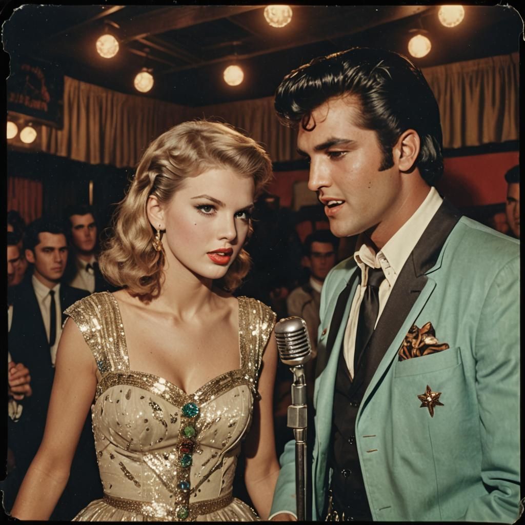 Duet Elvis / Taylor Swift, Rare Photo 1956 ✨🎙️