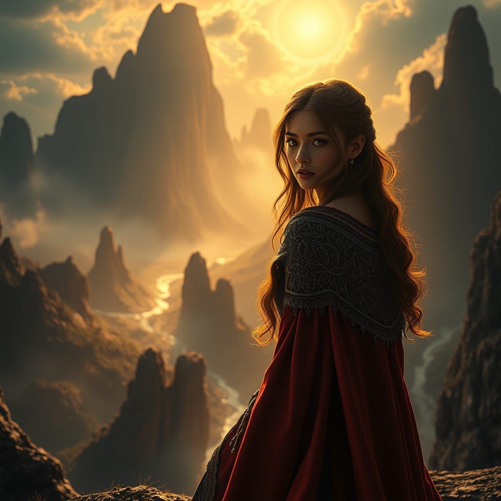 Ethereal Fantasy Realm in Atompunk Style