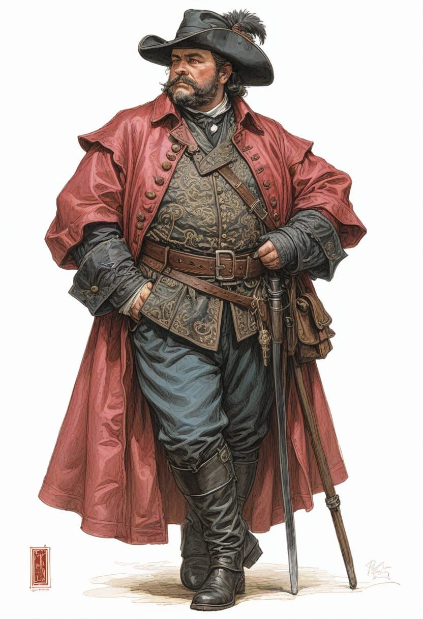 16th Century French Coachman in Fantasy Art Style