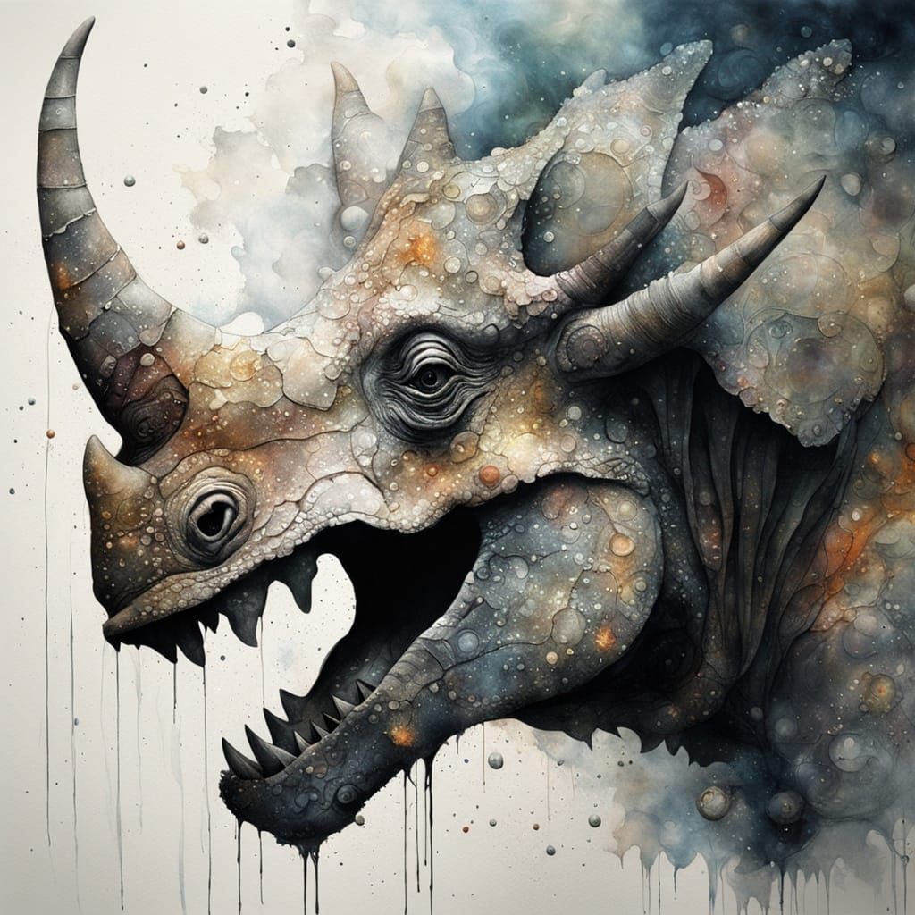 Surreal Triceratops with Shiny Aura