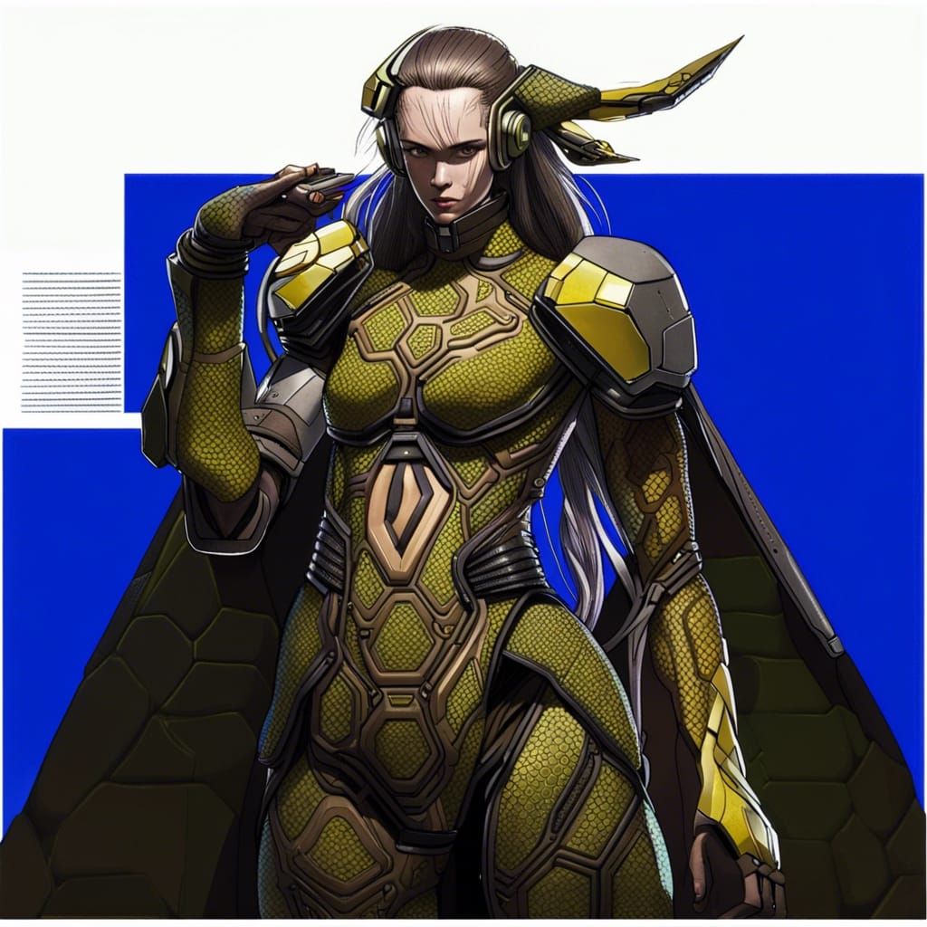 Futuristic Alien Humanoid with Polymer Clothing