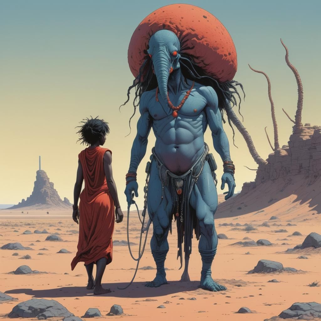 Kalahari Djinn in Graphic Novel Style
