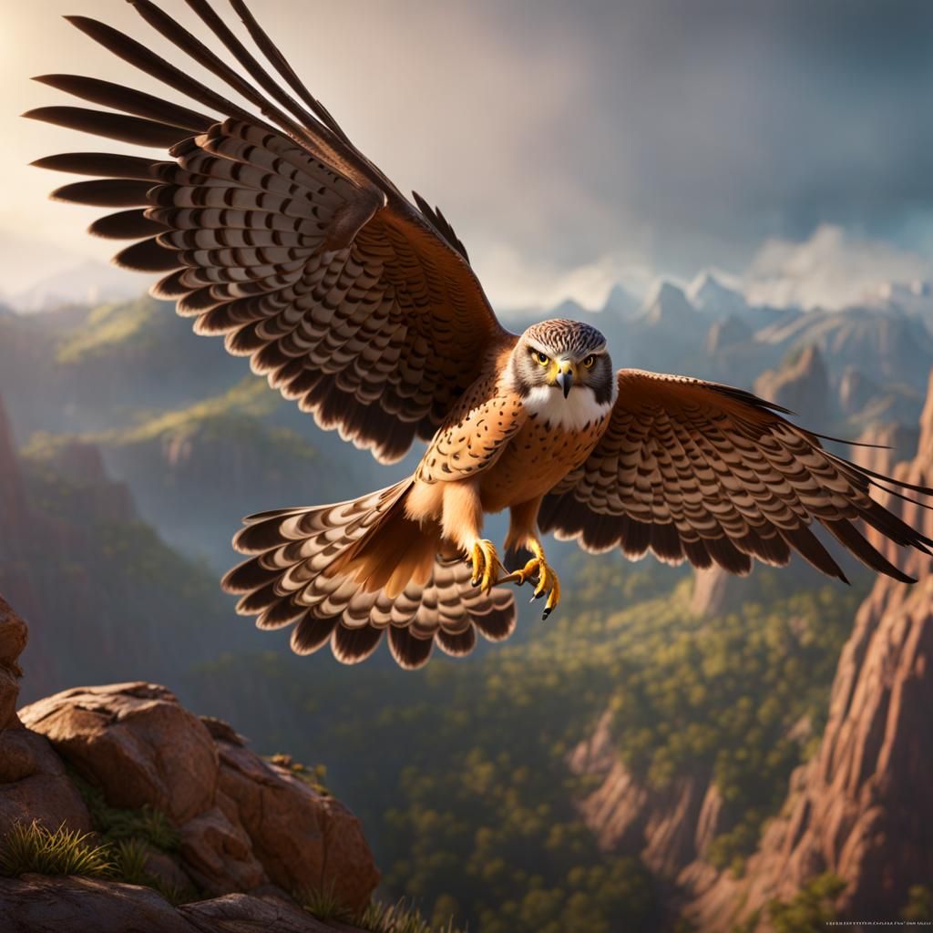 American Kestrel near McDonalds, Detailed Matte Painting