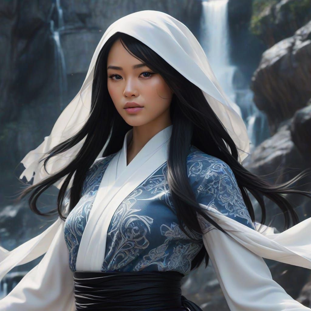 Anime-Inspired Nun Warrior in Ethereal Habit