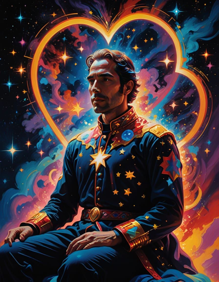 Ethereal Human Figure Radiates Cosmic Energy