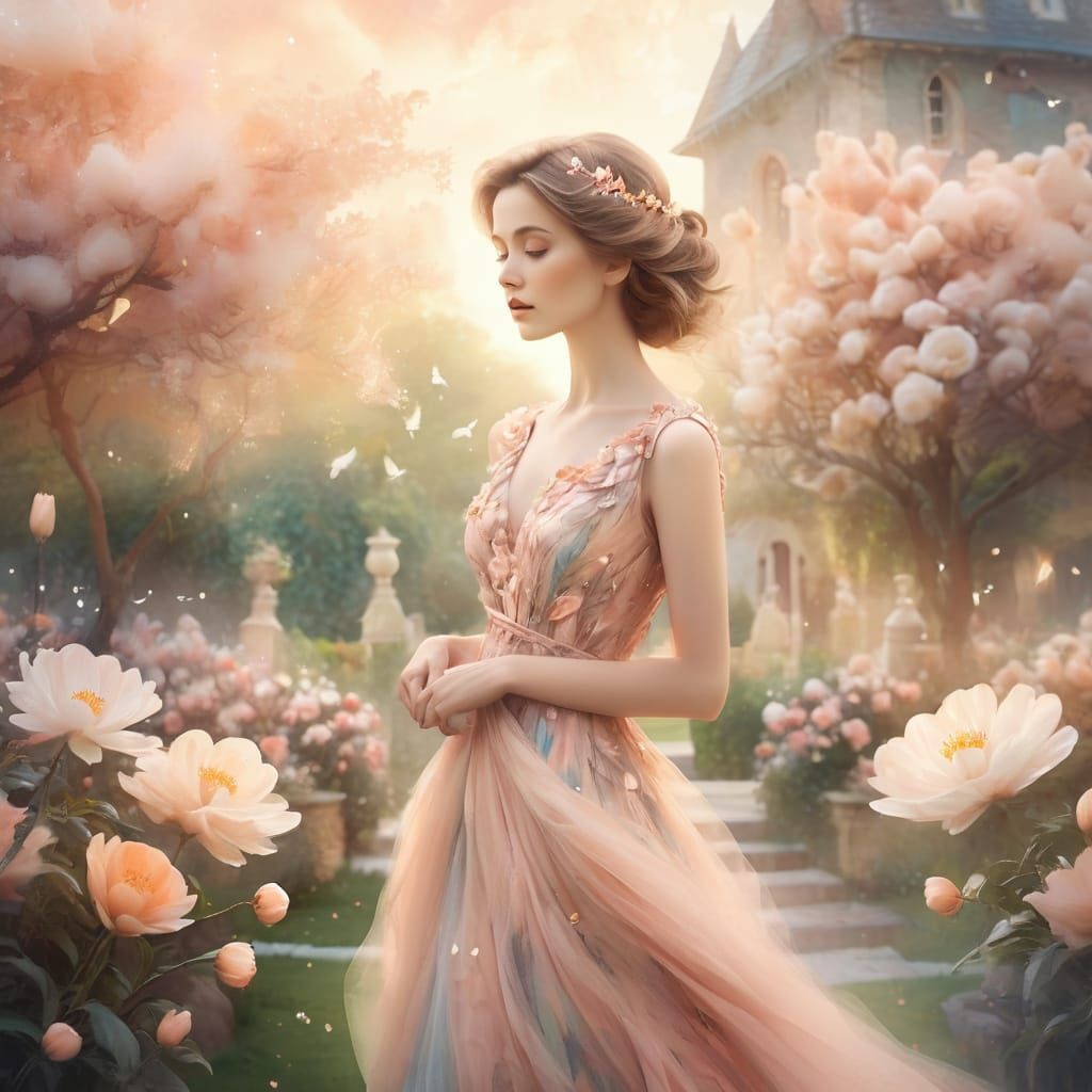 Ethereal Garden Goddess in Soft Focus
