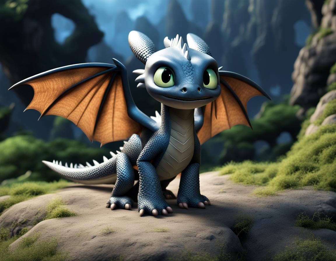 Cute Moonbeam Starlight Dragon with Realistic Wings