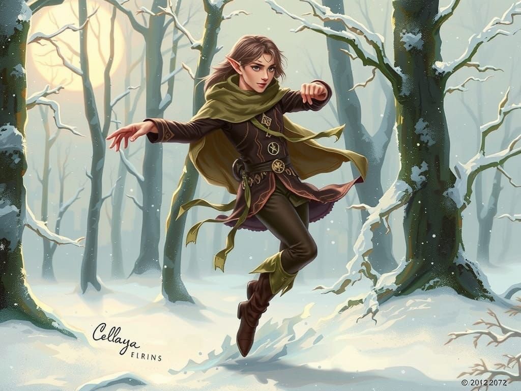 Ethereal Elf Dancer in Winter Wonderland