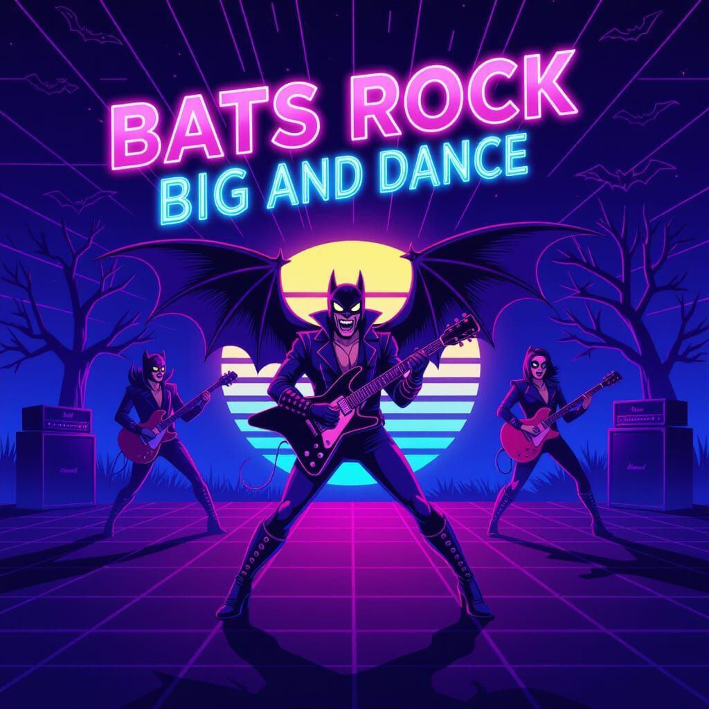 Bats Rock and Roll at a Halloween Dance