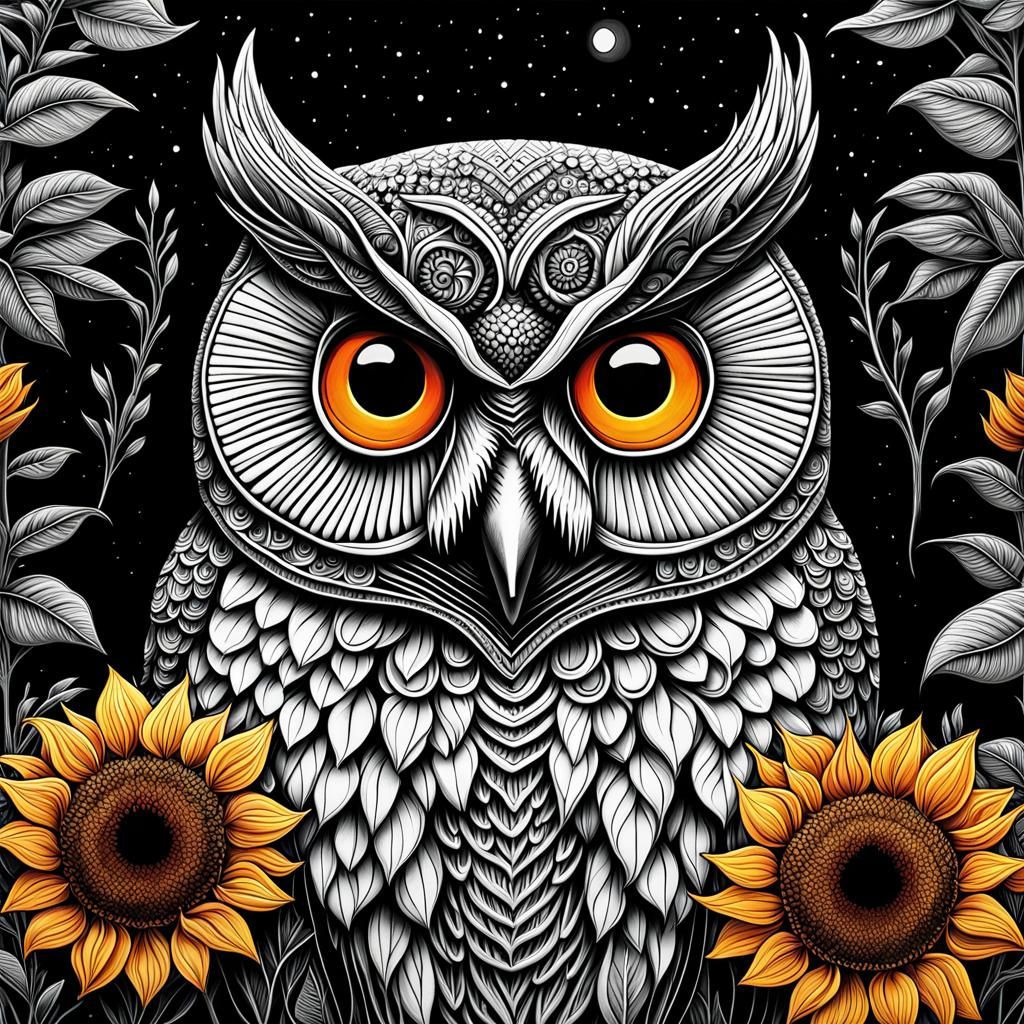 Selective Color Owl